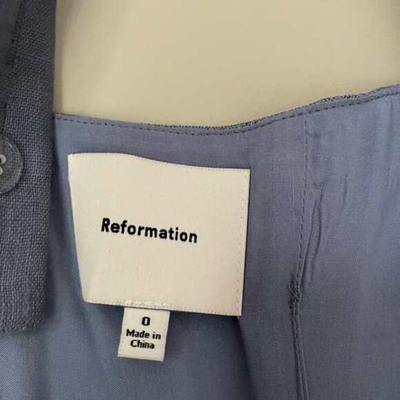 NEW Reformation Everett Linen Sleeveless Midi Dress Cornflower Blue | US 0 UK 4 - Picture 9 of 13